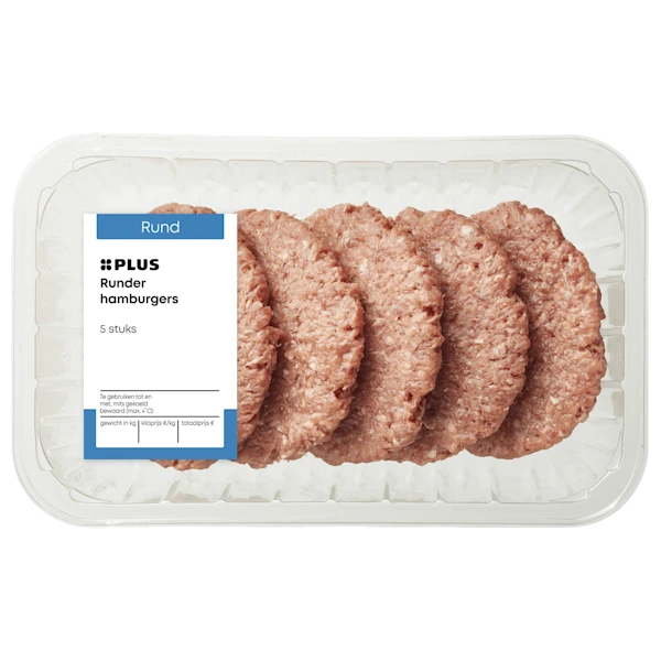 PLUS Runder hamburgers 5 stuks