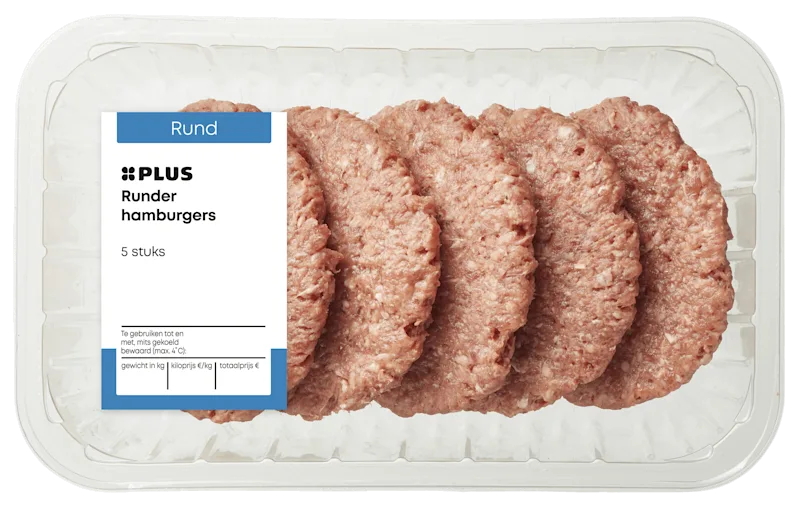 PLUS Runder hamburgers 5 stuks