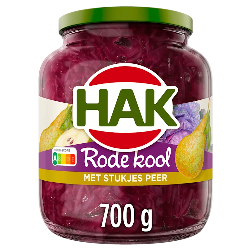Hak Rode Kool met Stukjes Peer 700 g