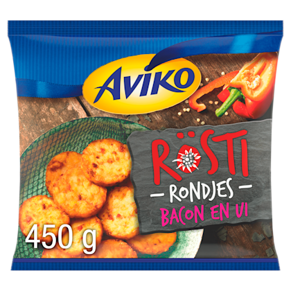 Rosti rondjes bacon & ui