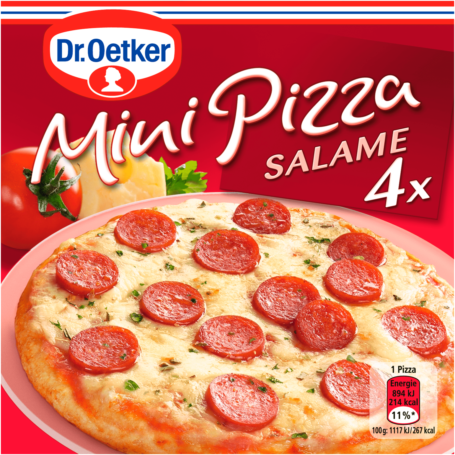 Dr. Oetker Mini pizza salami Per Doos 320 g