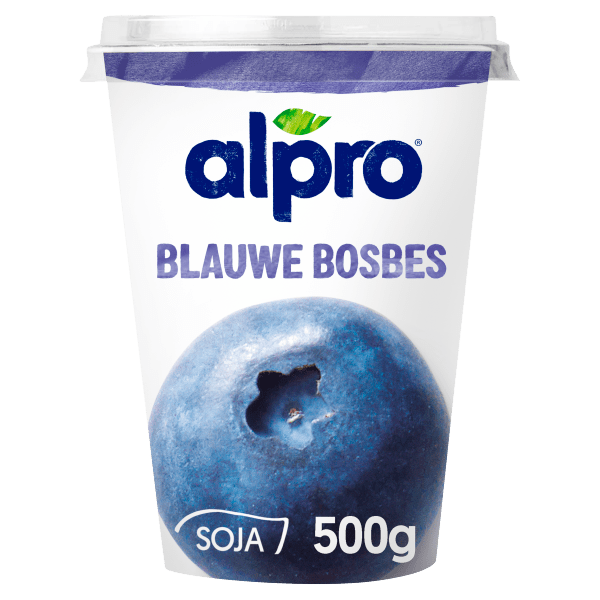 Alpro Plantaardige Variatie Yoghurt Bosbes Per Beker 500 G