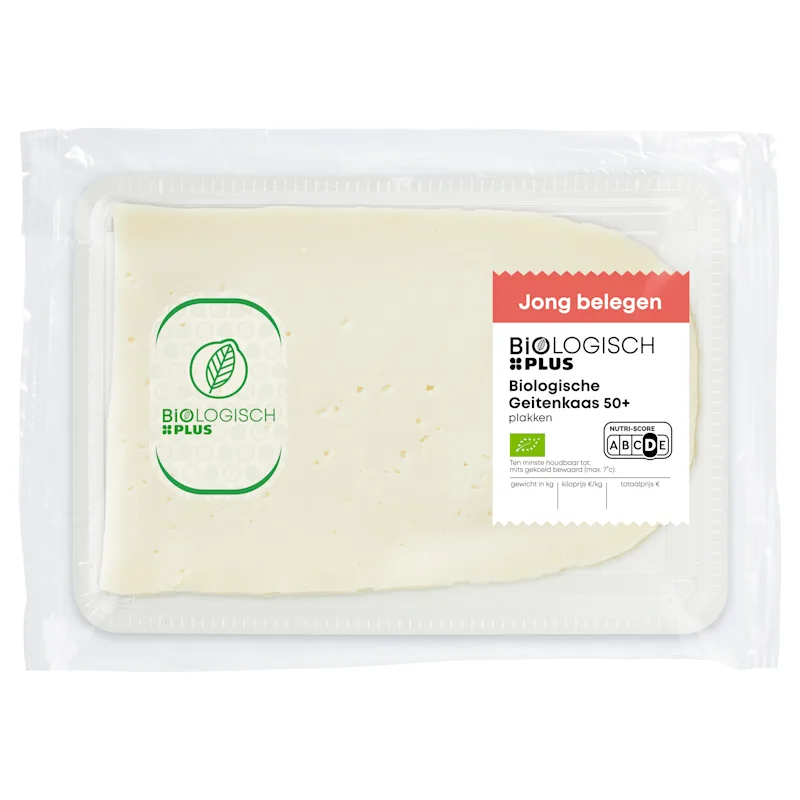 Biologisch PLUS Geitenkaas jong belegen 50+ plakken