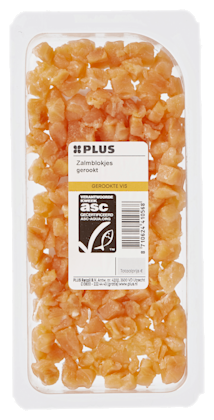 Gerookte zalmblokjes