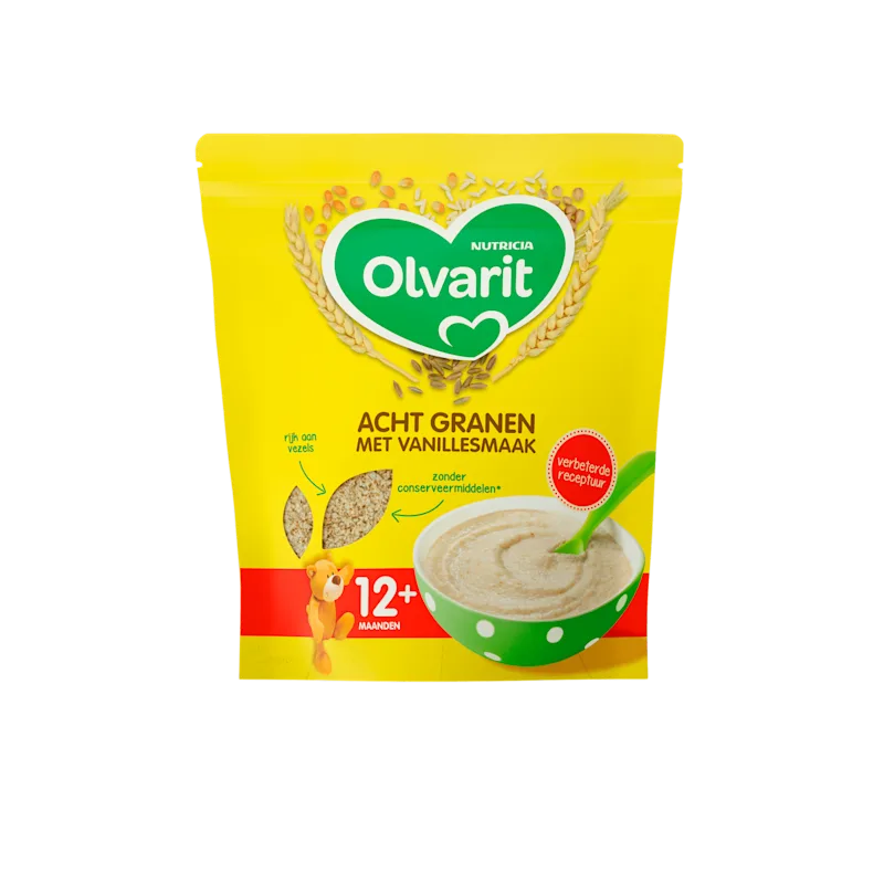 Olvarit 12+mnd Pap Acht Granen Vanille