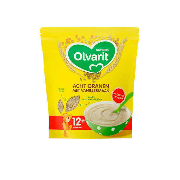 Olvarit 12+mnd Pap Acht Granen Vanille