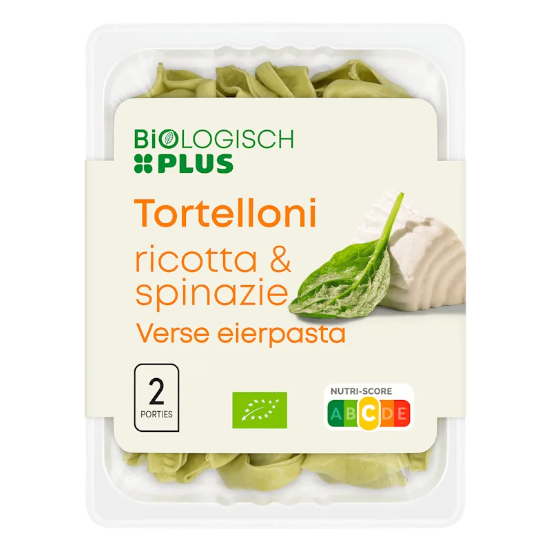 Biologisch PLUS Tortelloni ricotta spinazie