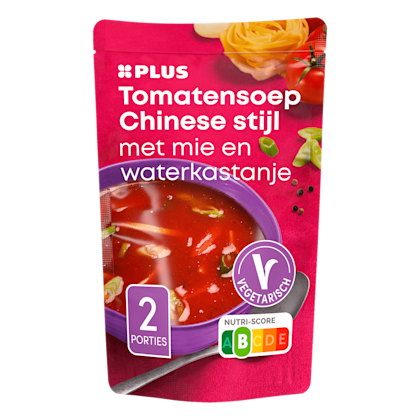 Soep in Zak Chinese tomatensoep