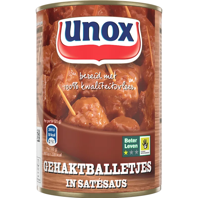 Unox Unox Snackballetjes in Satésaus