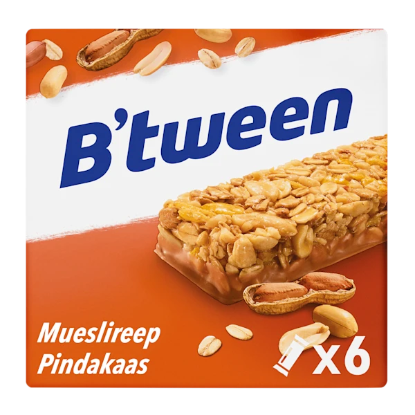 B'tween Mueslireep Pindakaas