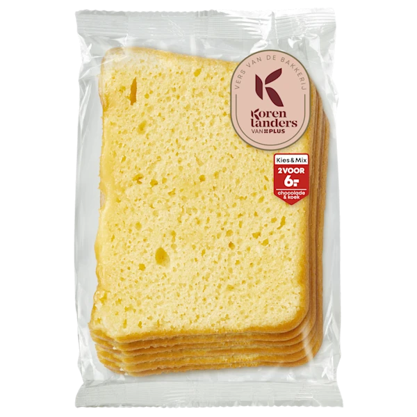 PLUS Korenlanders Roombotercake plakjes 6 plakjes