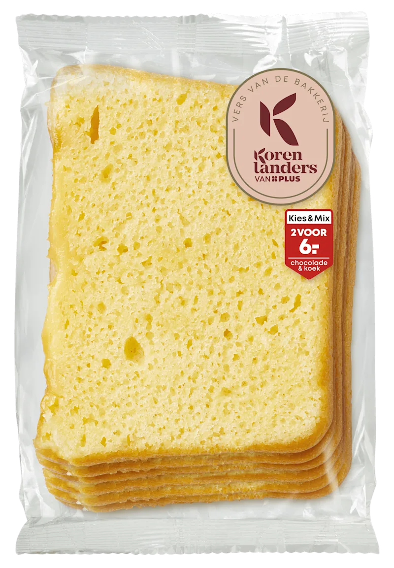 PLUS Korenlanders Roombotercake plakjes 6 plakjes