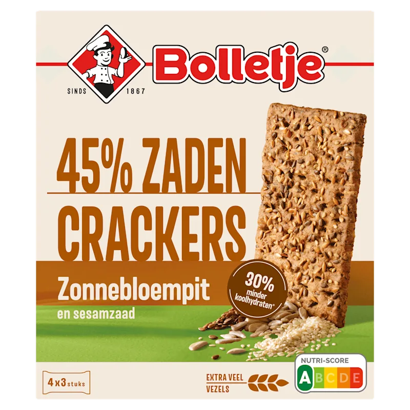 Bolletje Vezelrijke zadencrackers zonnebloempit
