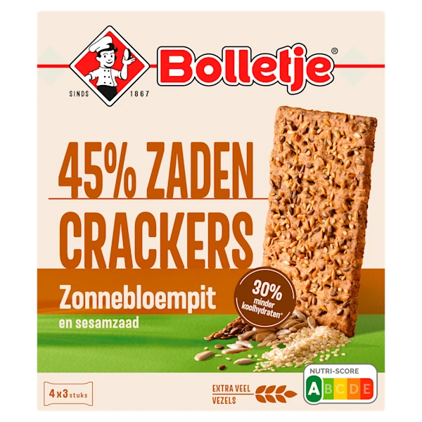 Bolletje Vezelrijke zadencrackers zonnebloempit