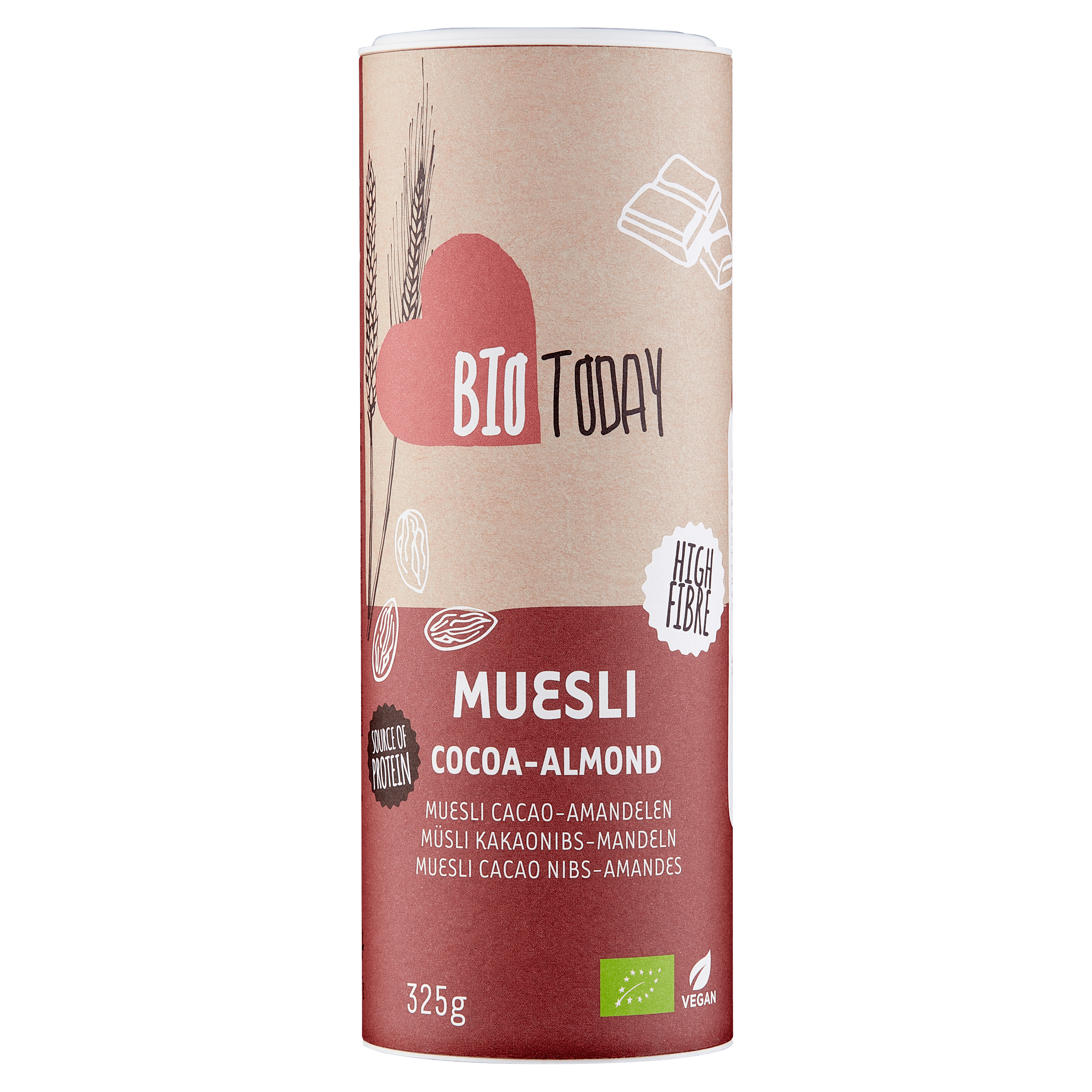 BioToday Muesli cacao & amandel biologisch Per Koker 325 g