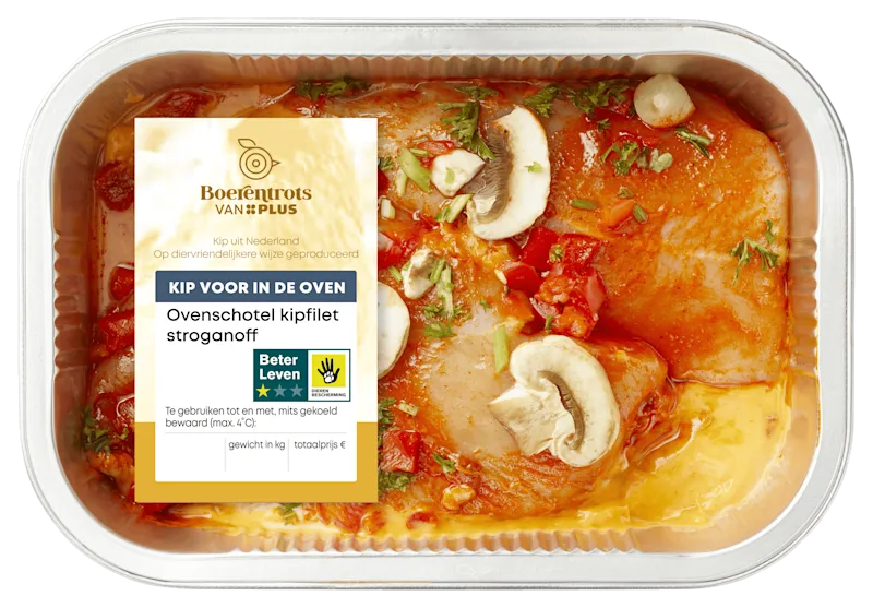 PLUS Boerentrots Ovenschotel Kipfilet stroganoff