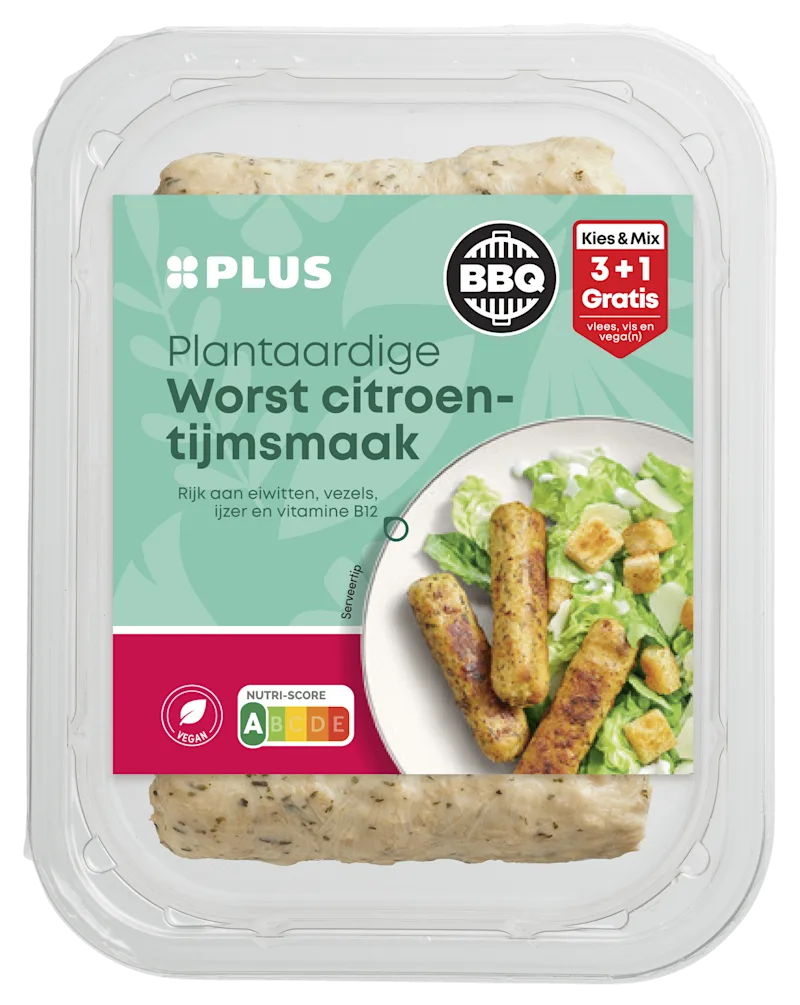 PLUS BBQ Plantaardige worst citroen-tijm