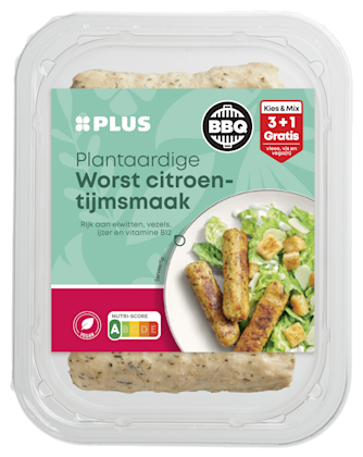 BBQ Plantaardige worst citroen-tijm - PLUS