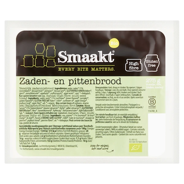 Smaakt Zaden- en pittenbrood bio