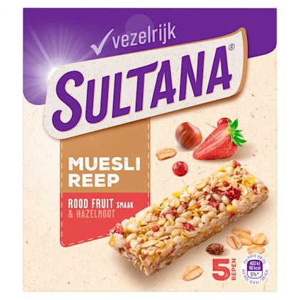 Sultana mueslireep rood fruit