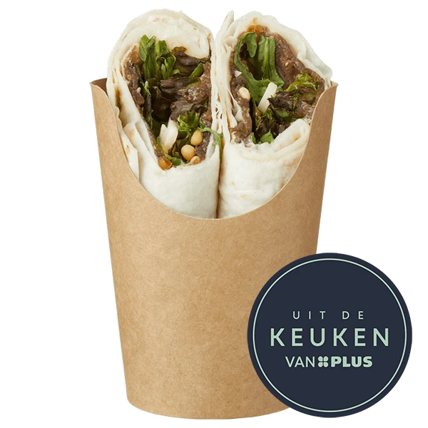Uit de keuken van PLUS Wrap met carpaccio