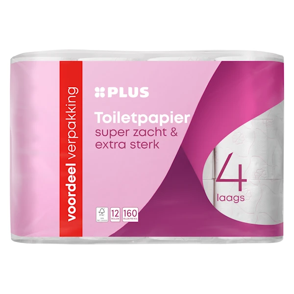 PLUS Toiletpapier 4-laags