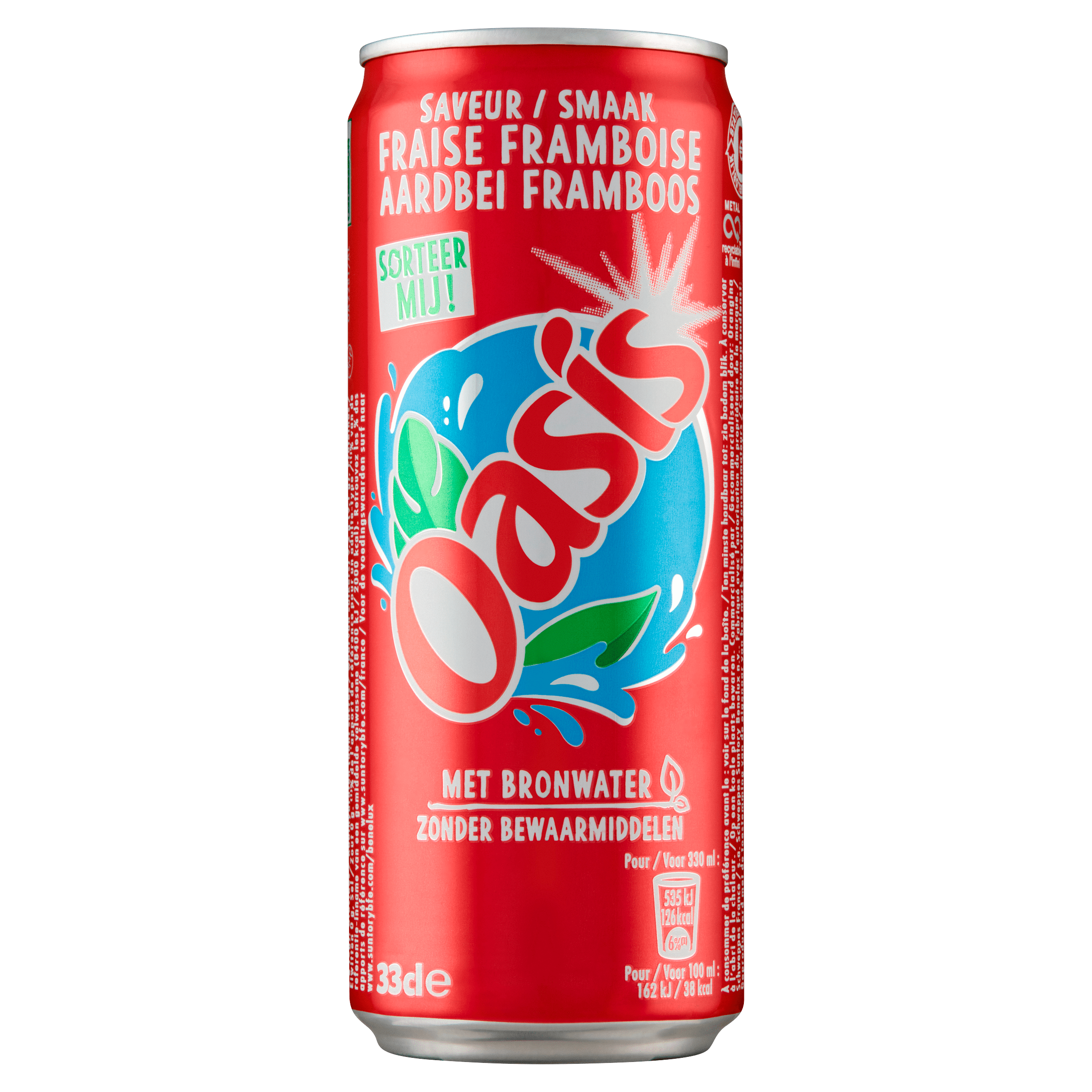 Oasis Aardbei Framboos Per Blik 330 Ml