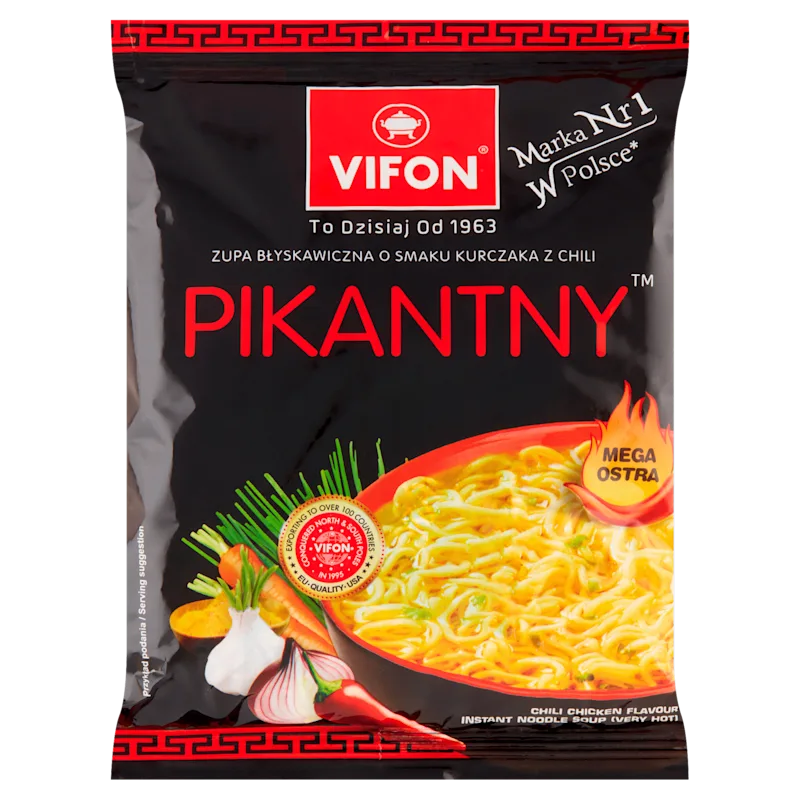 Vifon Pikantny Chili Chicken Flavour Instant Noodle Soup (Very Hot) 70 g