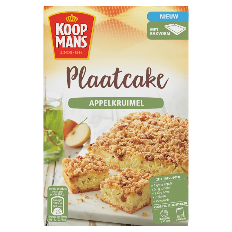 Koopmans Plaatcake appelkruimel