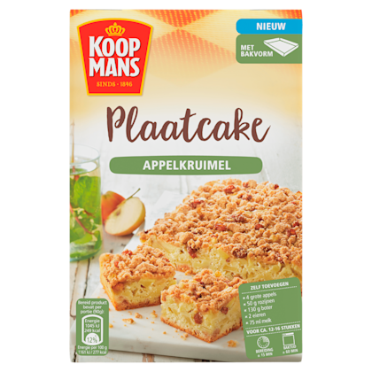 Plaatcake appelkruimel bakmix