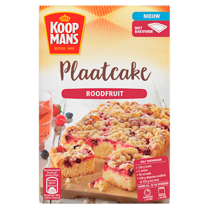 Plaatcake roodfruit bakmix