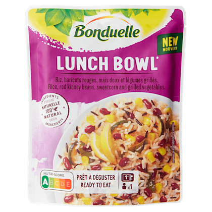 Lunch Bowl rijst, rode kidneybonen,