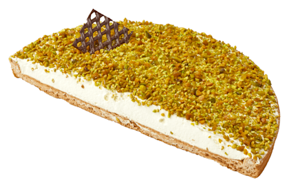 Vanille-pistachevlaai half