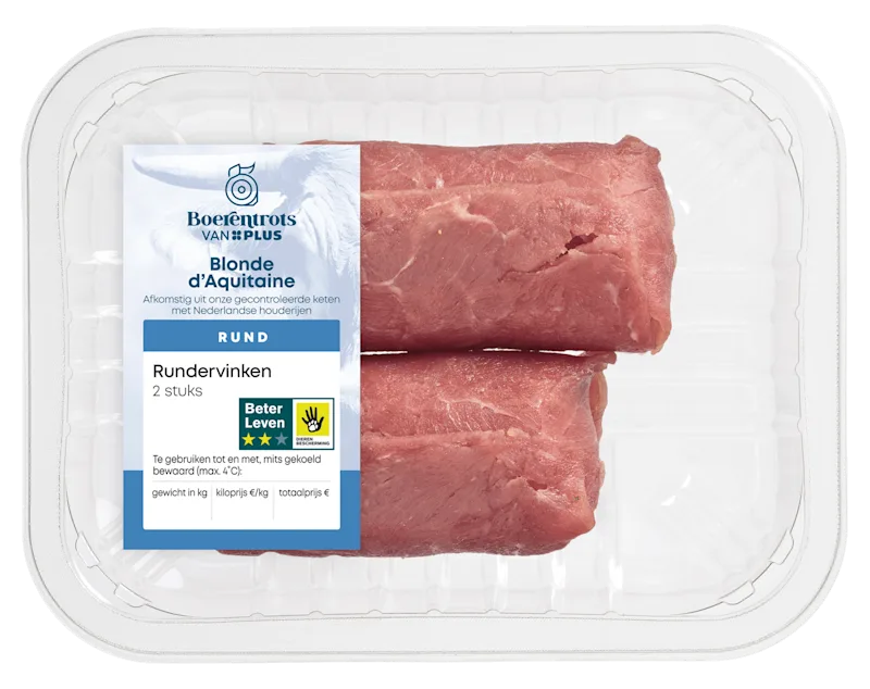 PLUS Boerentrots Blonde d'Aquitaine rundervinken 2 stuk