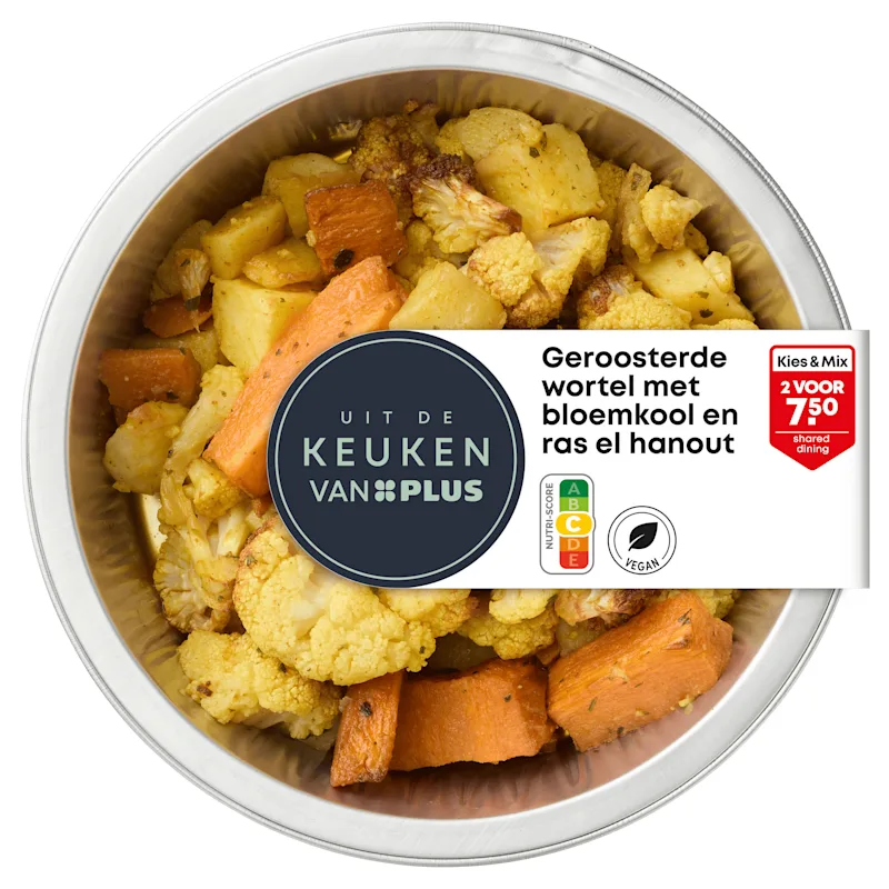 Uit de keuken van Geroosterde wortel met bloemkool