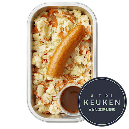 Hutspot met rookworst en jus