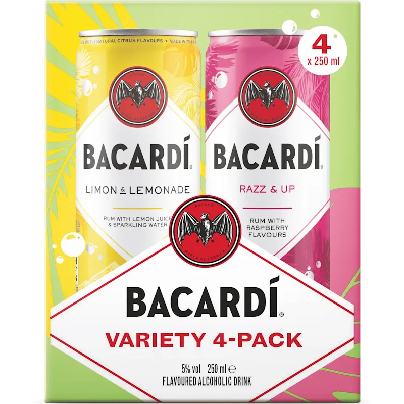 Bacardi 4-pack Razz & Up / Limon & Lemonade