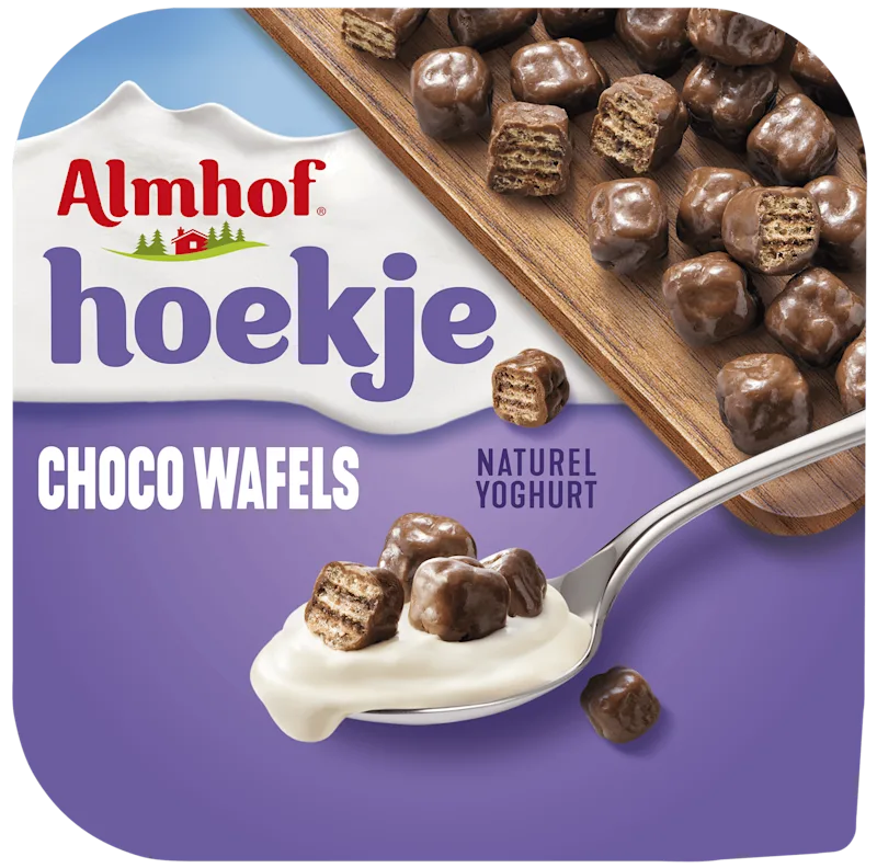 Almhof Hoekje Choco Wafels Naturel Yoghurt 150 g