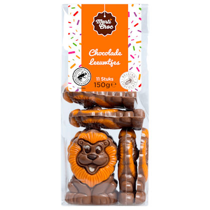 Melk chocolade oranje leeuwtjes