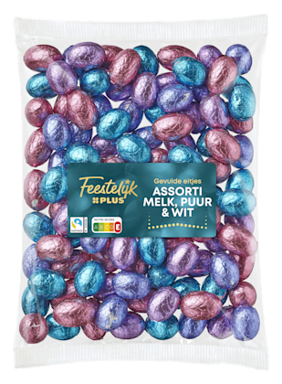 Paaseieren Melk Puur Wit gevuld FT