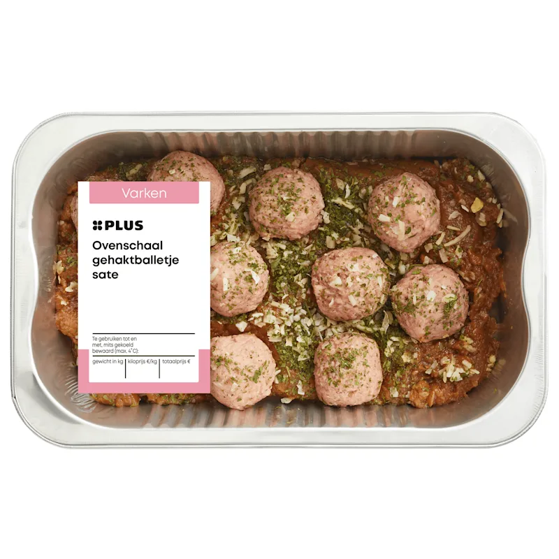 PLUS Ovenschaal gehaktballetjes in saté
