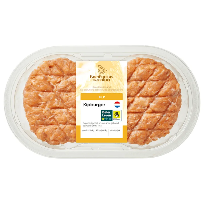 PLUS Boerentrots Verse kipburger 2 stuks