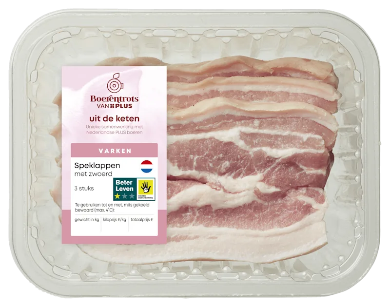 PLUS Boerentrots Speklap met zwoerd 3 stuks