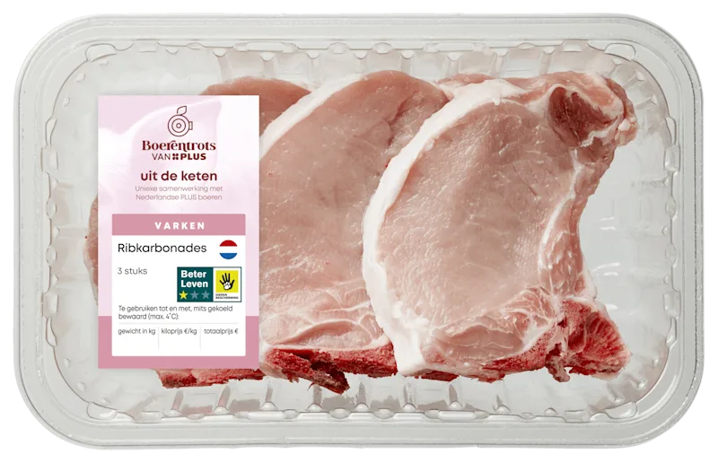 PLUS Boerentrots Ribkarbonade 3 stuks