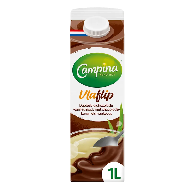 Campina Vlaflip dubbel vanille-choco-karamel