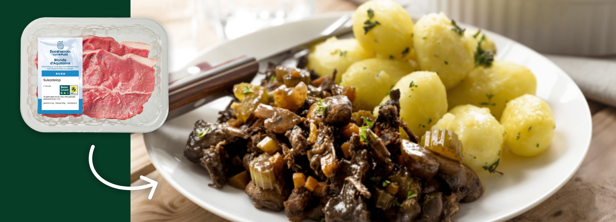 Packshot van sukadelap met een bijpassend recept.