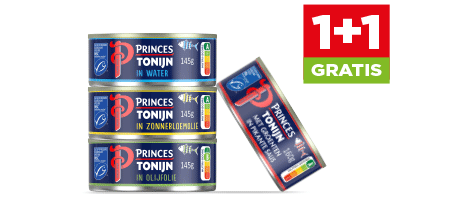 Princes tonijn 1 +1 gratis. Geldig van 30 september t/m 6 oktober