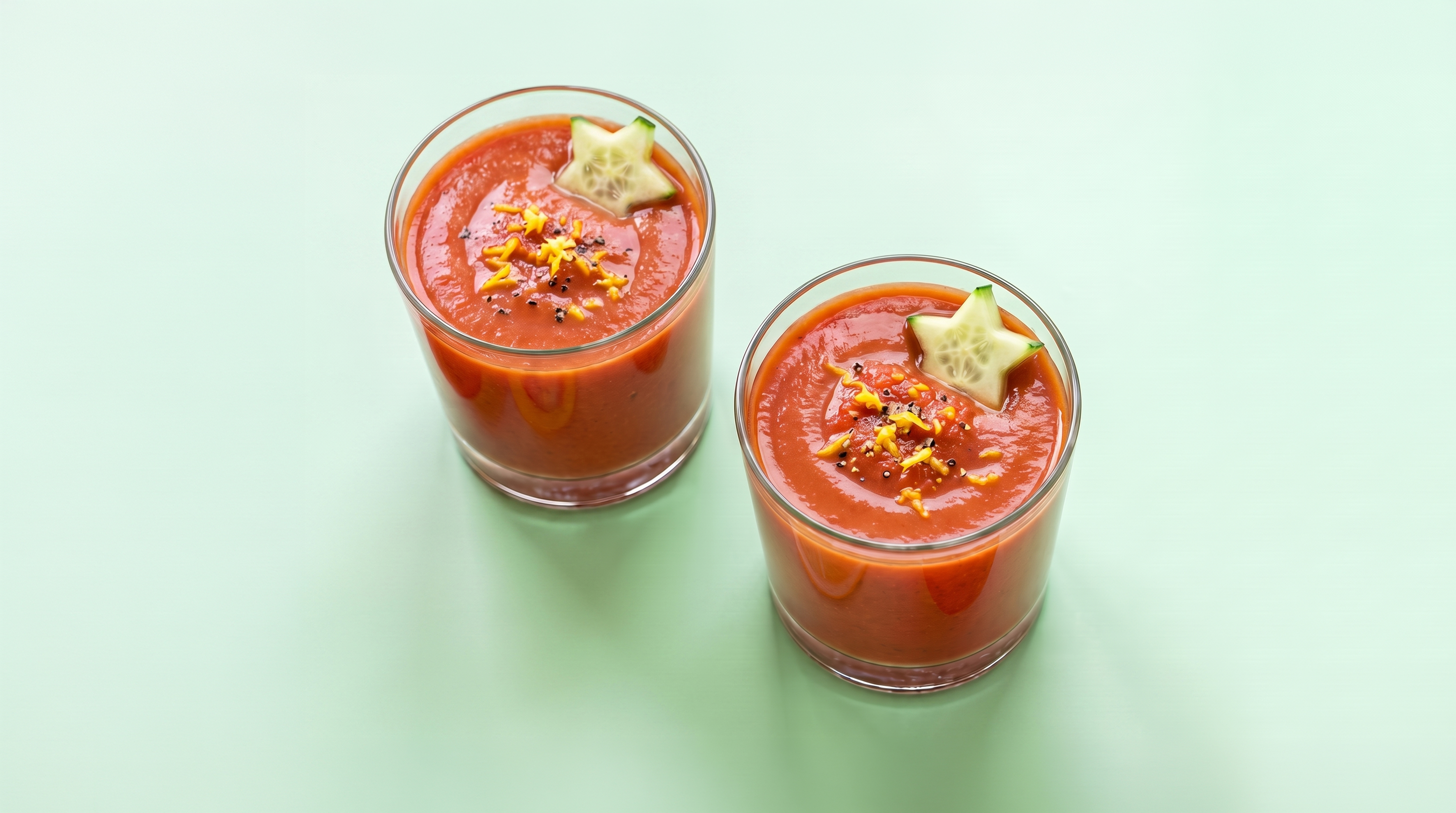 Frisse groentesmoothie met tomaat, paprika en citroenrasp 