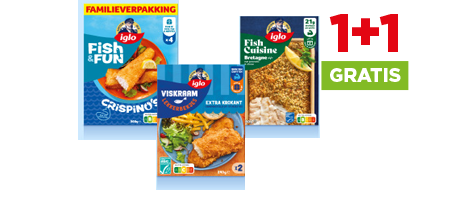 Iglo 1 + 1 gratis. Geldig van 9 t/m 15 september