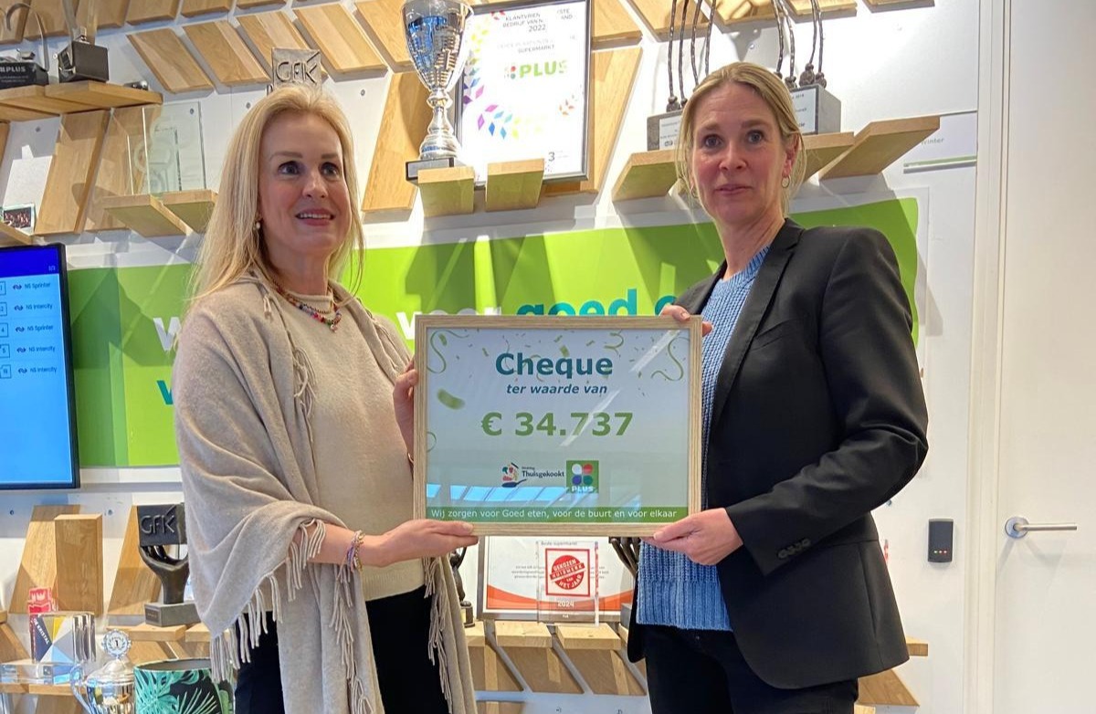 Donatiecheque gewonnen.
